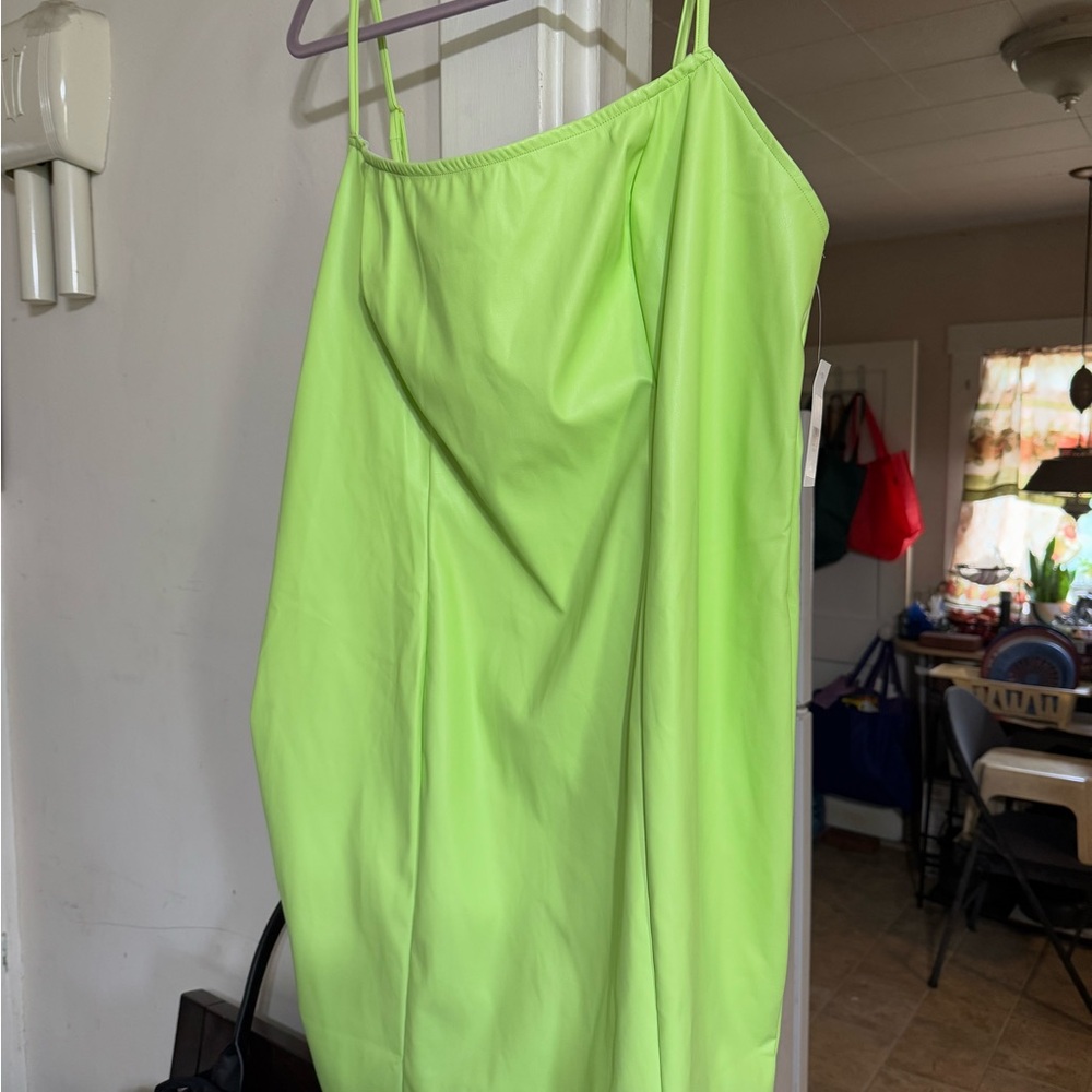 Lime Green Spaghetti Strap Dress